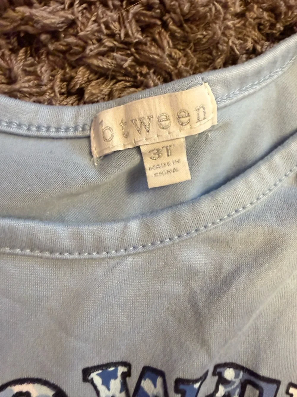 btween Light Blue "Flower Girl" Pajama Set with Navy Floral Pants - Picture 6 of 7